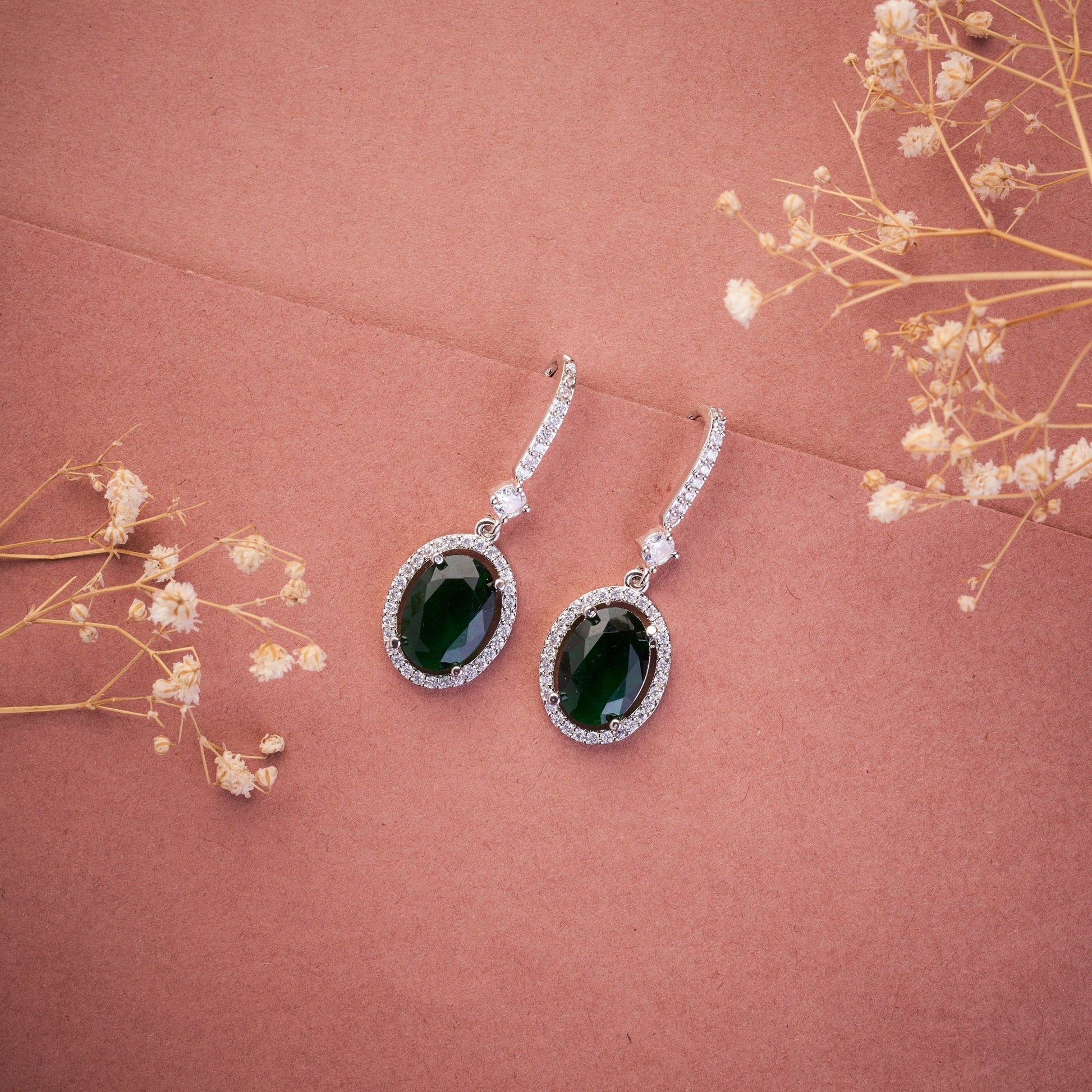 Earrings - Regal Oval Glow Drops - Opal Touch