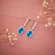 Earrings - Regal Oval Glow Drops - Opal Touch