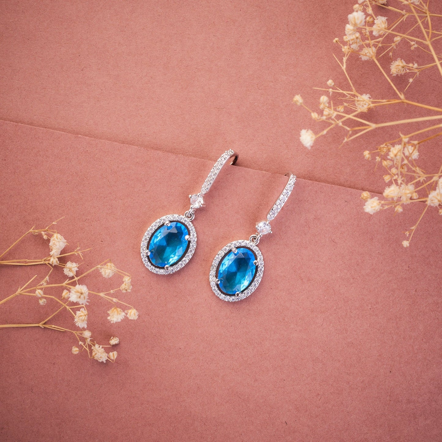 Earrings - Regal Oval Glow Drops - Opal Touch