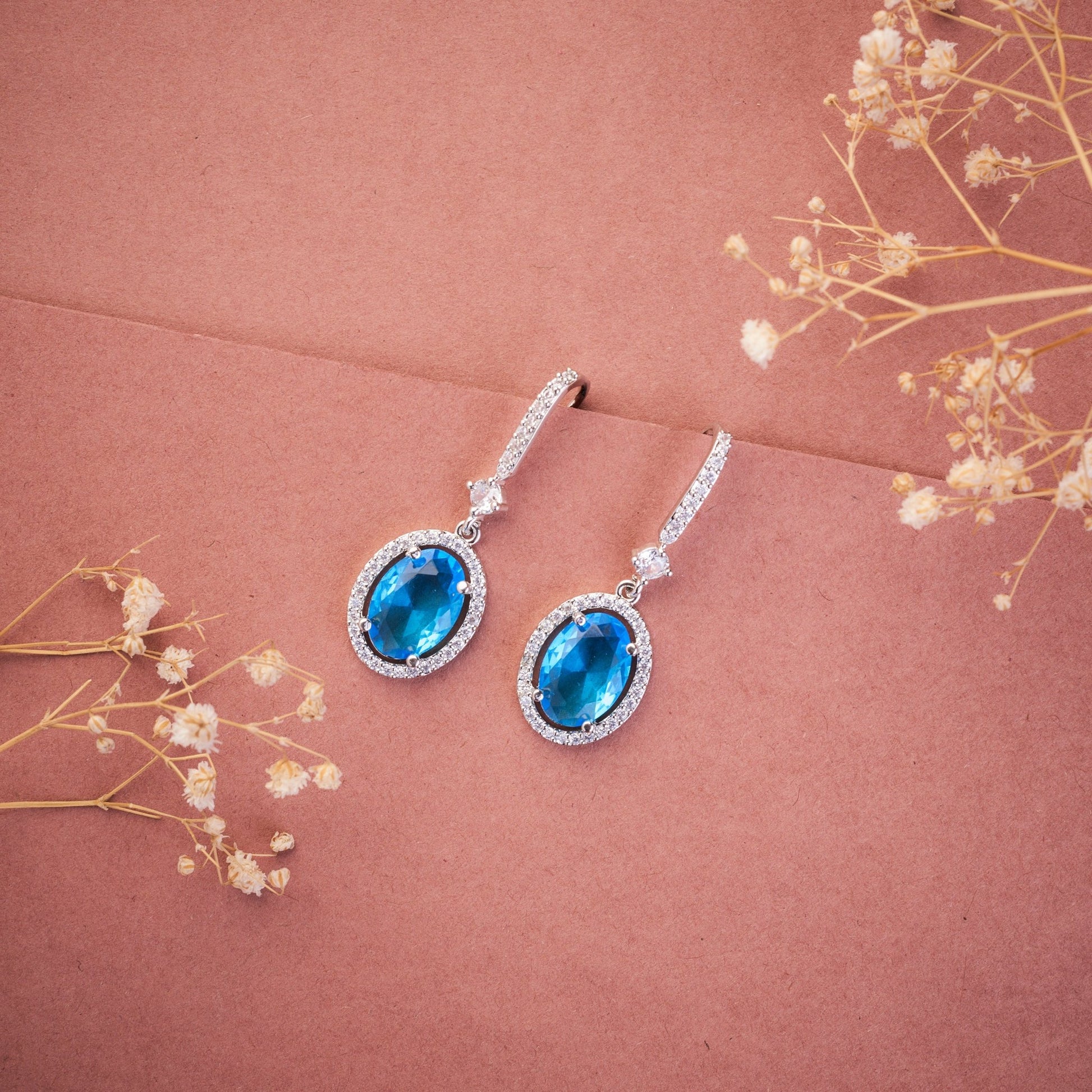 Earrings - Regal Oval Glow Drops - Opal Touch