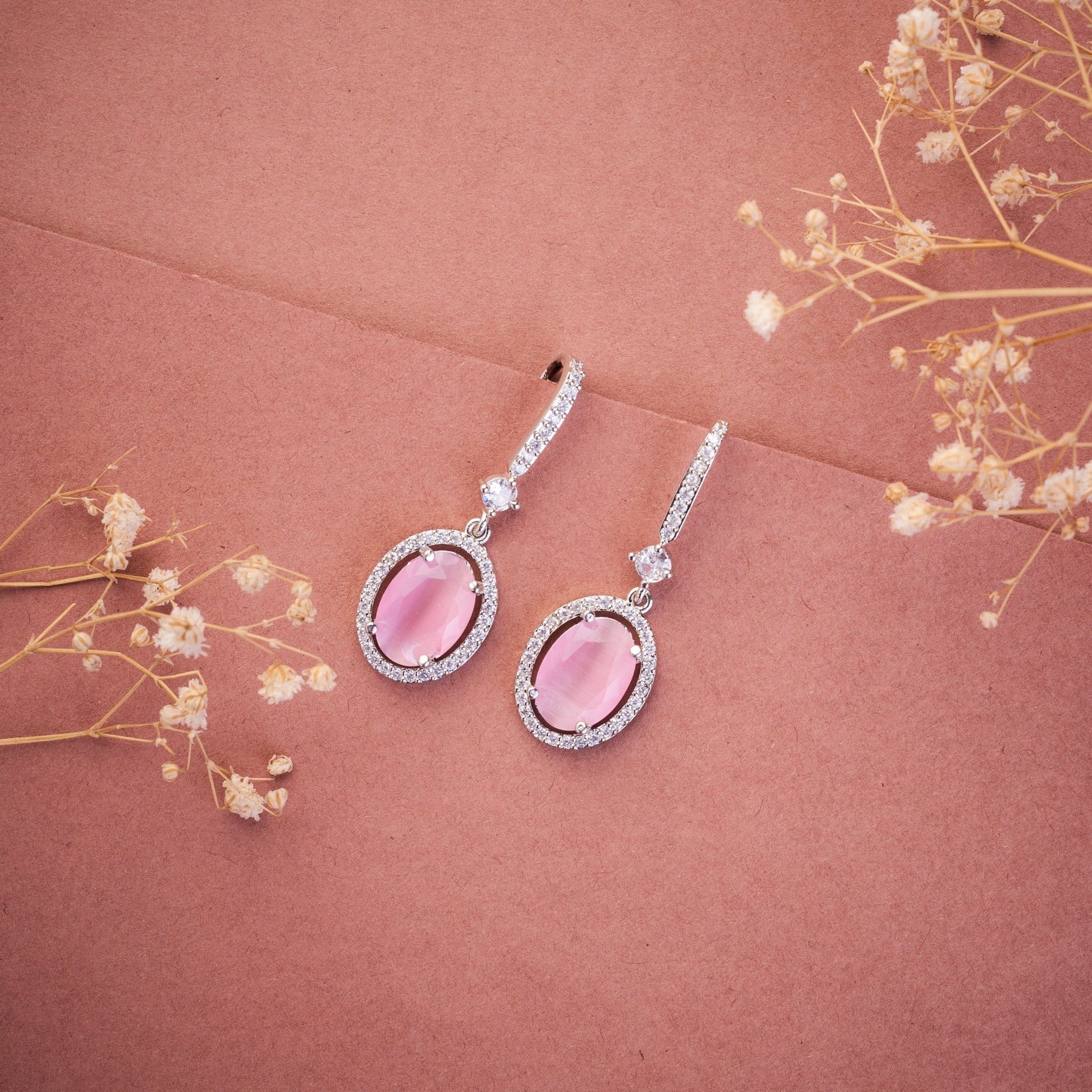 Earrings - Regal Oval Glow Drops - Opal Touch