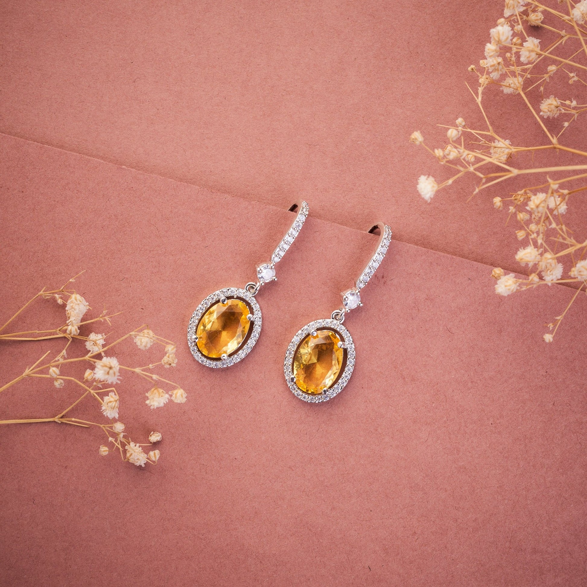 Earrings - Regal Oval Glow Drops - Opal Touch