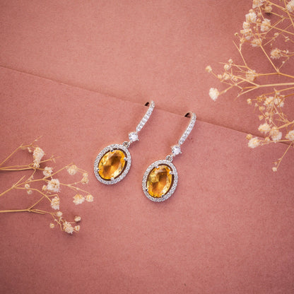 Earrings - Regal Oval Glow Drops - Opal Touch