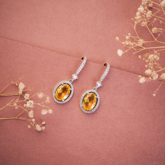 Earrings - Regal Oval Glow Drops - Opal Touch