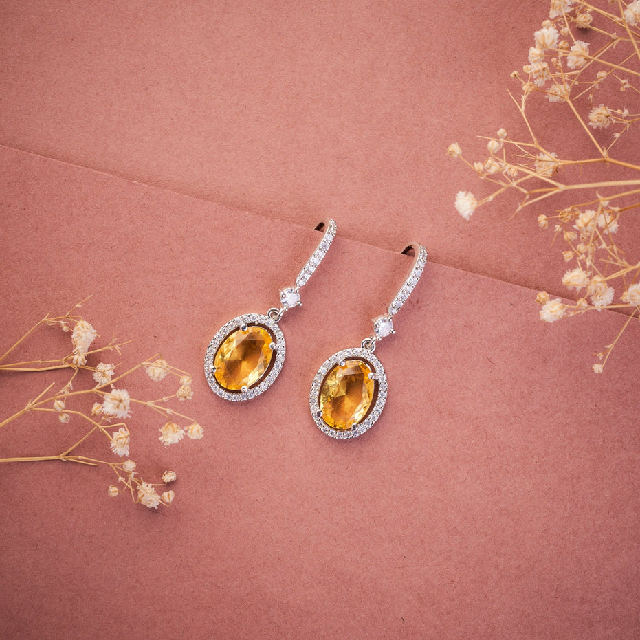 Earrings - Regal Oval Glow Drops - Opal Touch