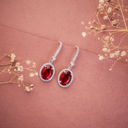 Earrings - Regal Oval Glow Drops - Opal Touch