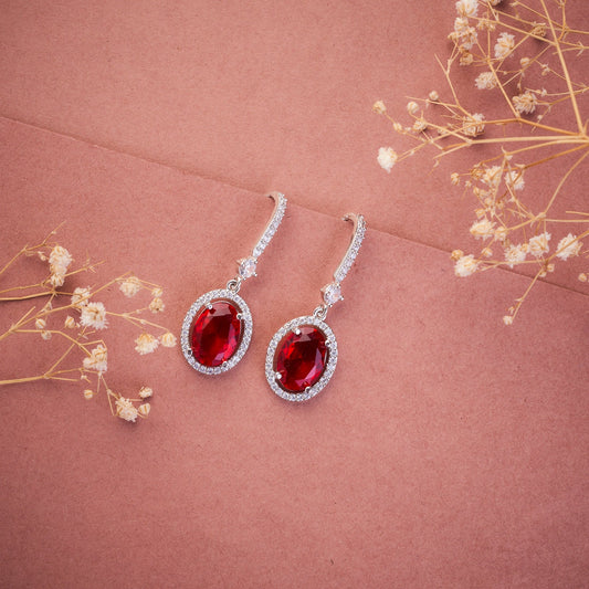 Earrings - Regal Oval Glow Drops - Opal Touch