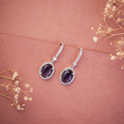 Earrings - Regal Oval Glow Drops - Opal Touch