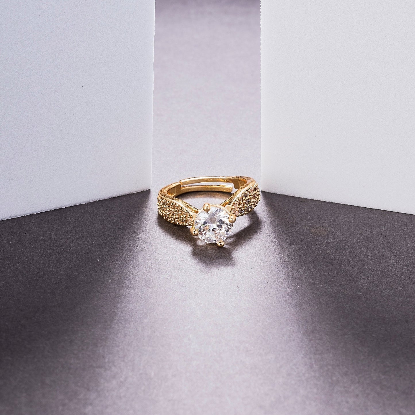 Rings - Regal Spark Gold Plated Ring - Opal Touch