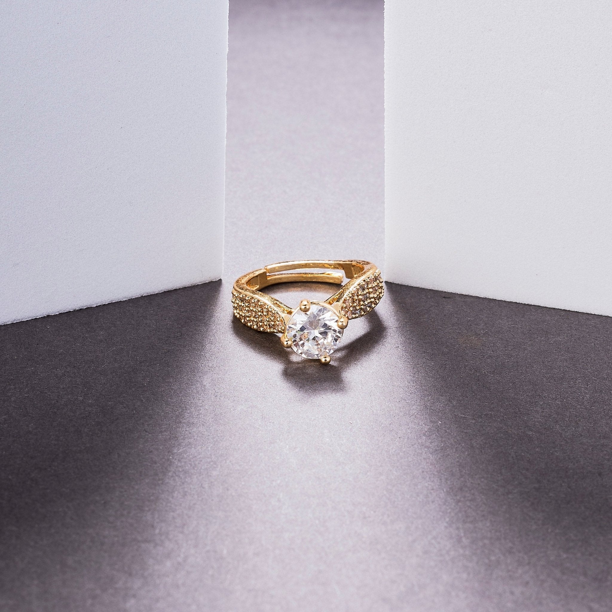 Rings - Regal Spark Gold Plated Ring - Opal Touch