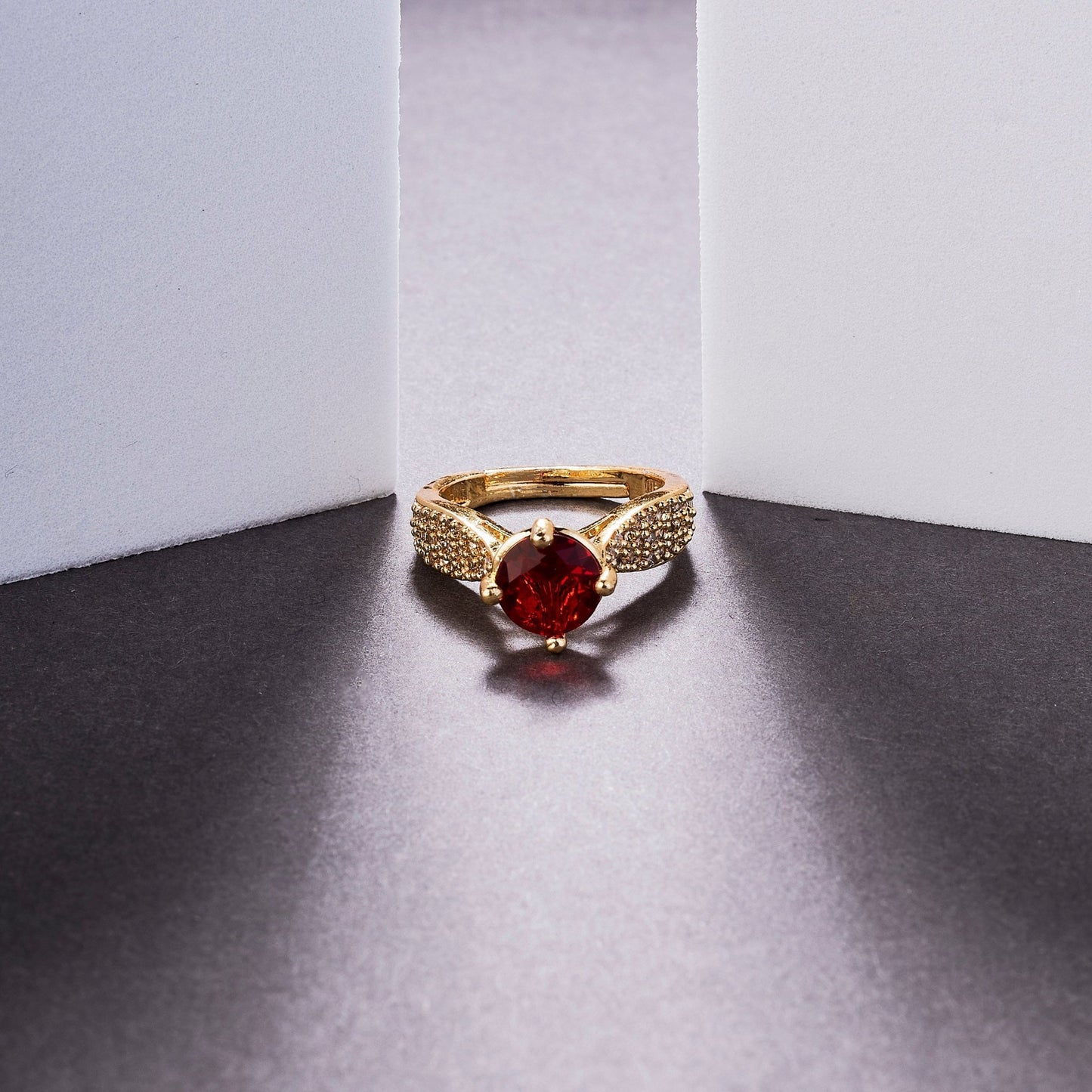 Rings - Regal Spark Gold Plated Ring - Opal Touch