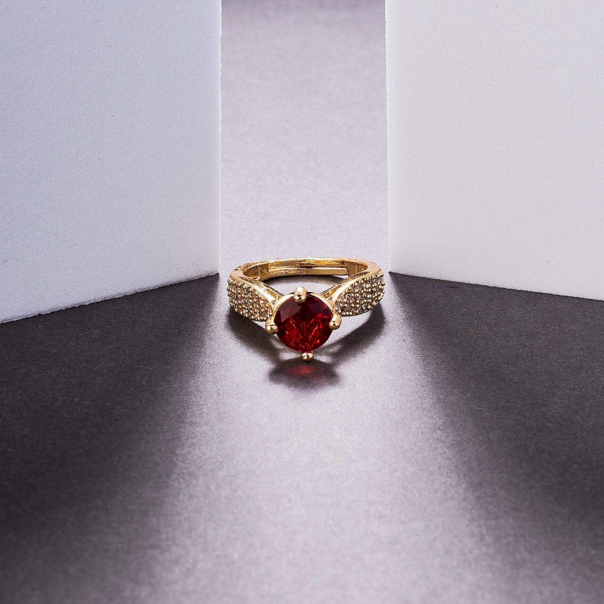 Rings - Regal Spark Gold Plated Ring - Opal Touch