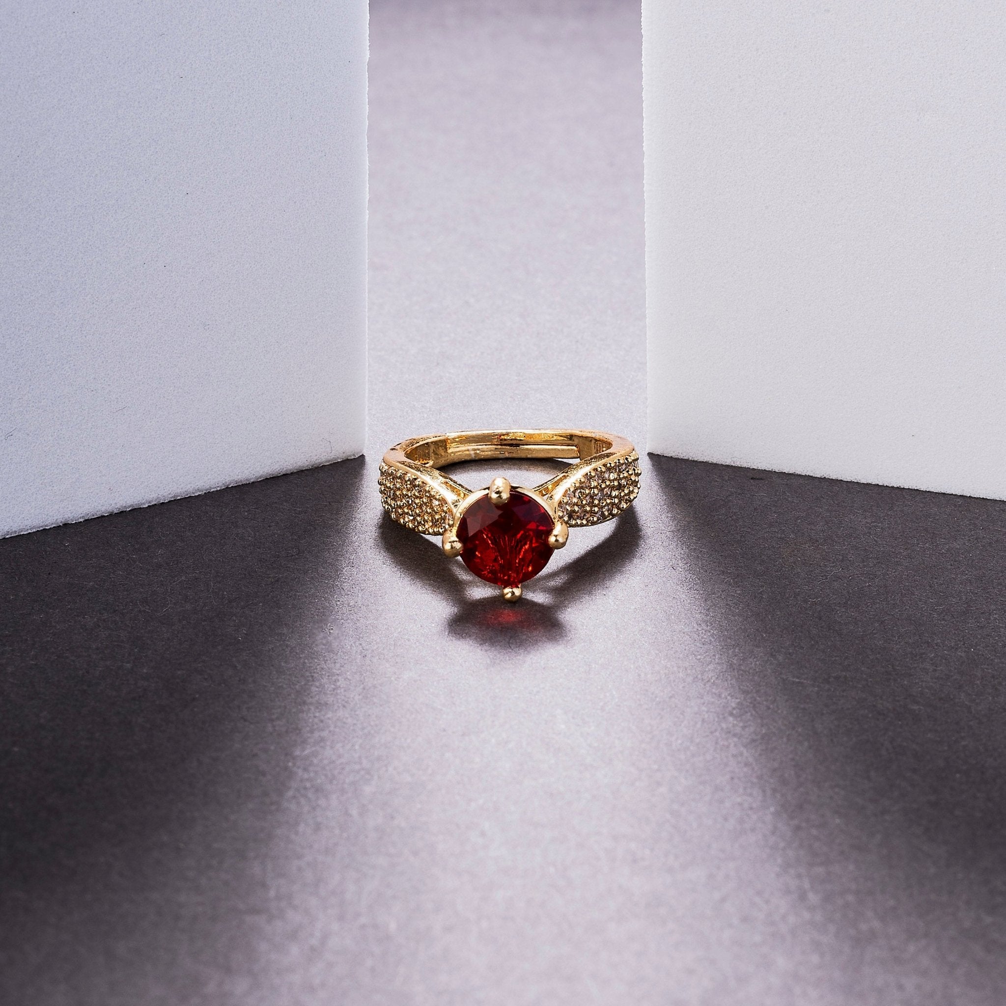 Rings - Regal Spark Gold Plated Ring - Opal Touch