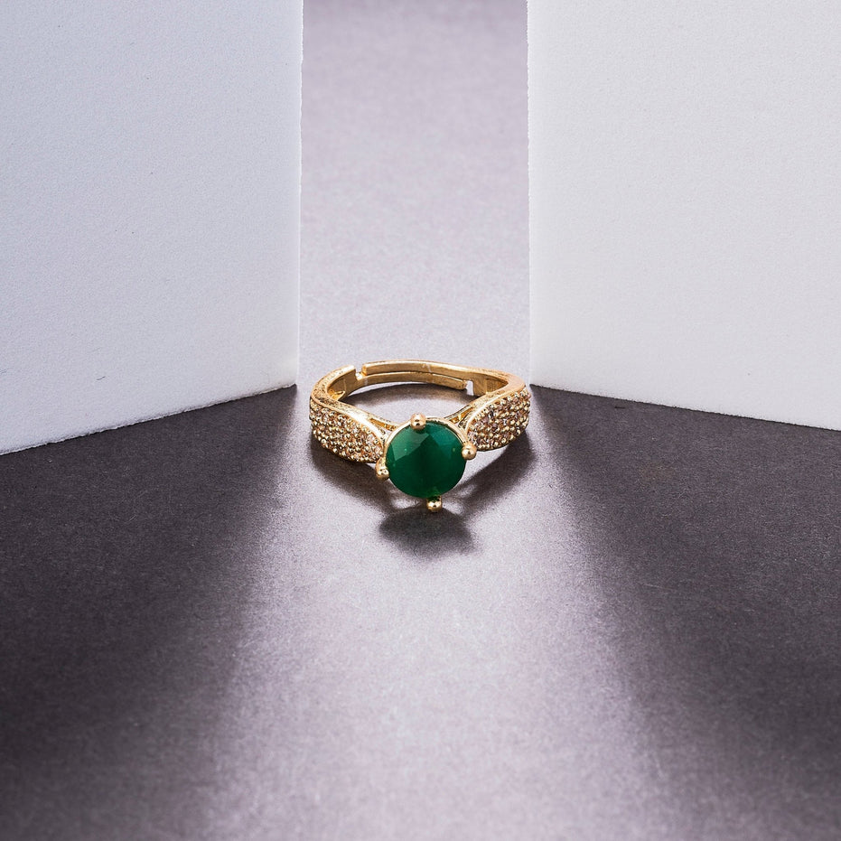 Rings - Regal Spark Gold Plated Ring - Opal Touch