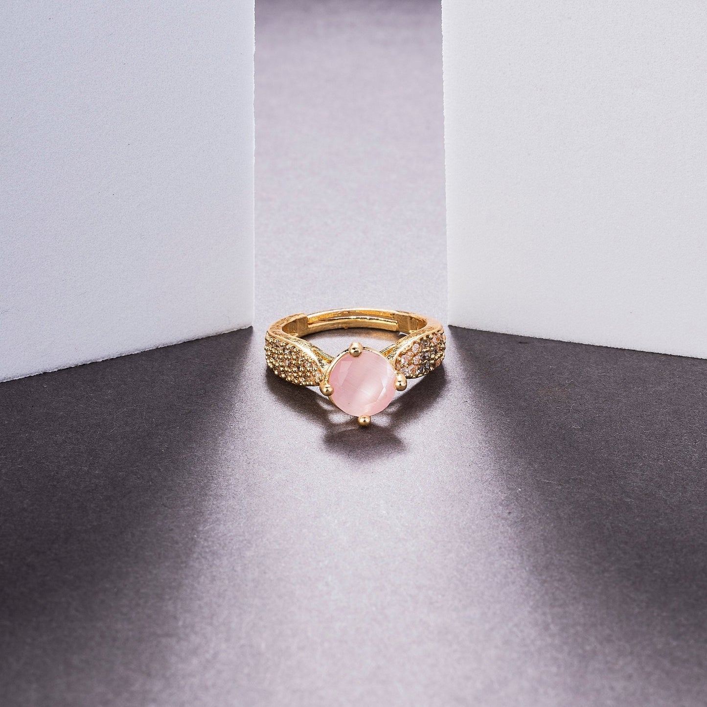 Rings - Regal Spark Gold Plated Ring - Opal Touch