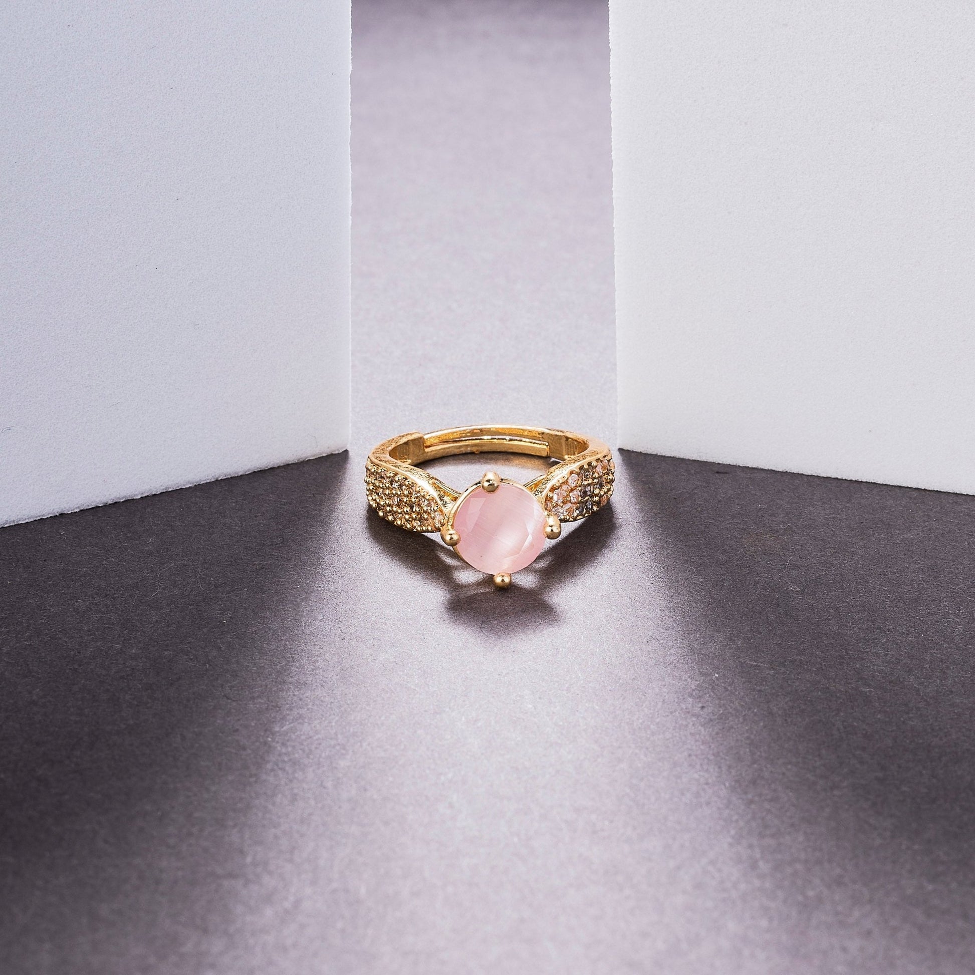 Rings - Regal Spark Gold Plated Ring - Opal Touch