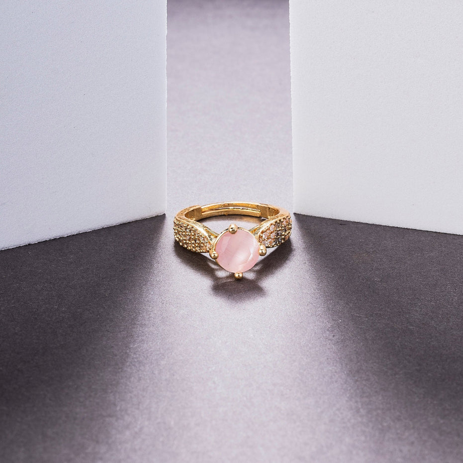 Rings - Regal Spark Gold Plated Ring - Opal Touch