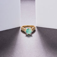 Rings - Regal Spark Gold Plated Ring - Opal Touch