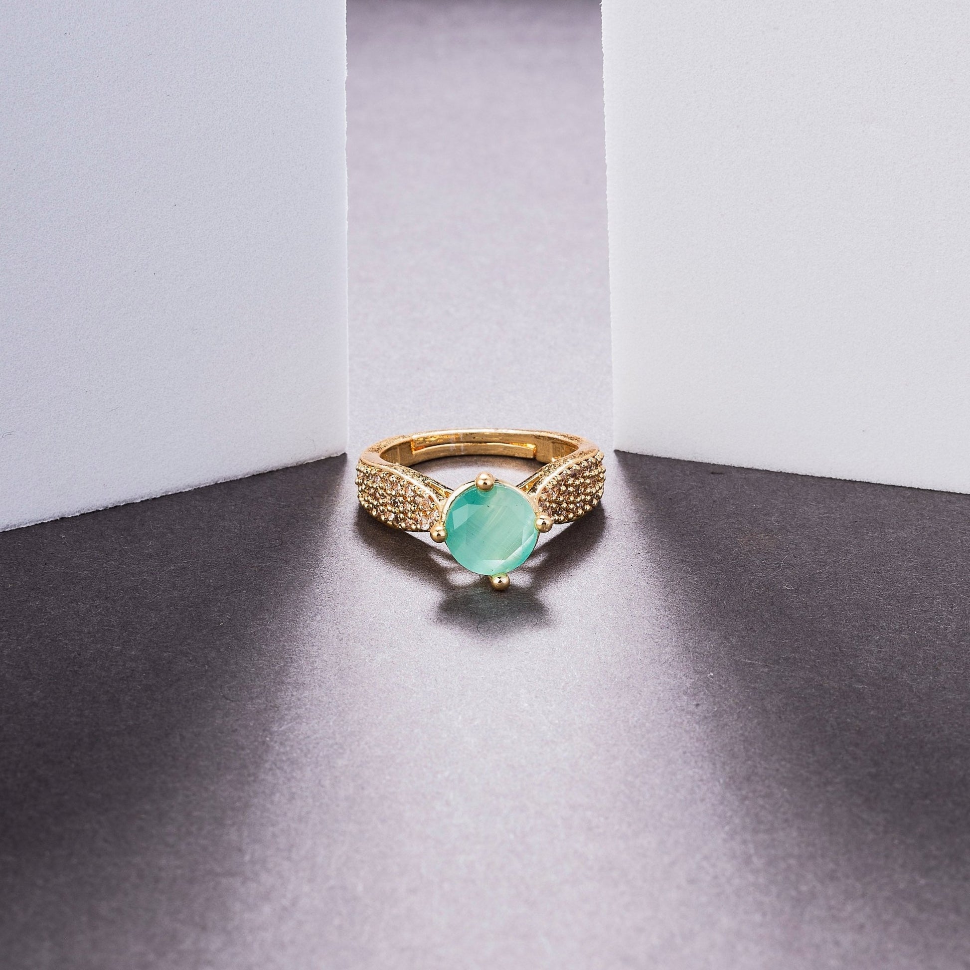 Rings - Regal Spark Gold Plated Ring - Opal Touch