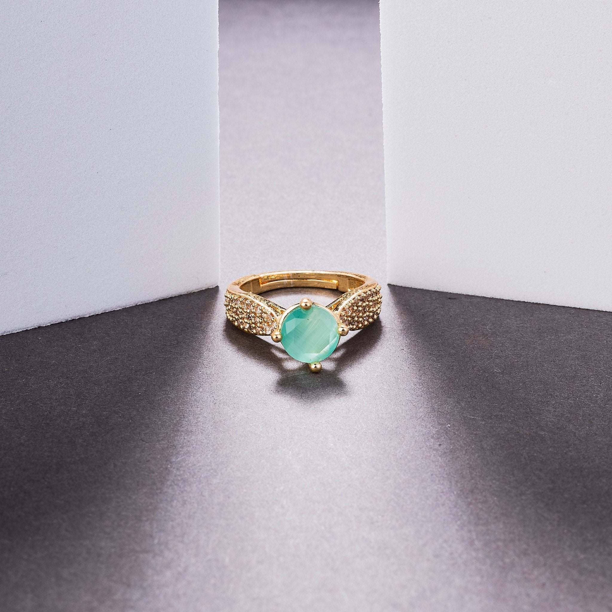 Rings - Regal Spark Gold Plated Ring - Opal Touch