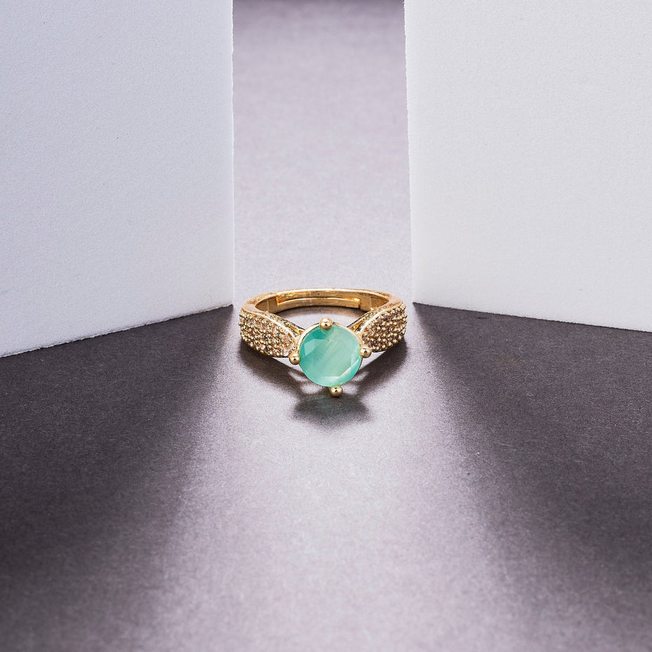 Rings - Regal Spark Gold Plated Ring - Opal Touch