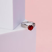 Rings - Regal Spark Rhodium Ring - Opal Touch