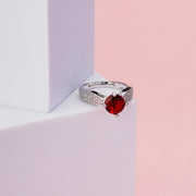 Rings - Regal Spark Rhodium Ring - Opal Touch