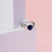 Rings - Regal Spark Rhodium Ring - Opal Touch