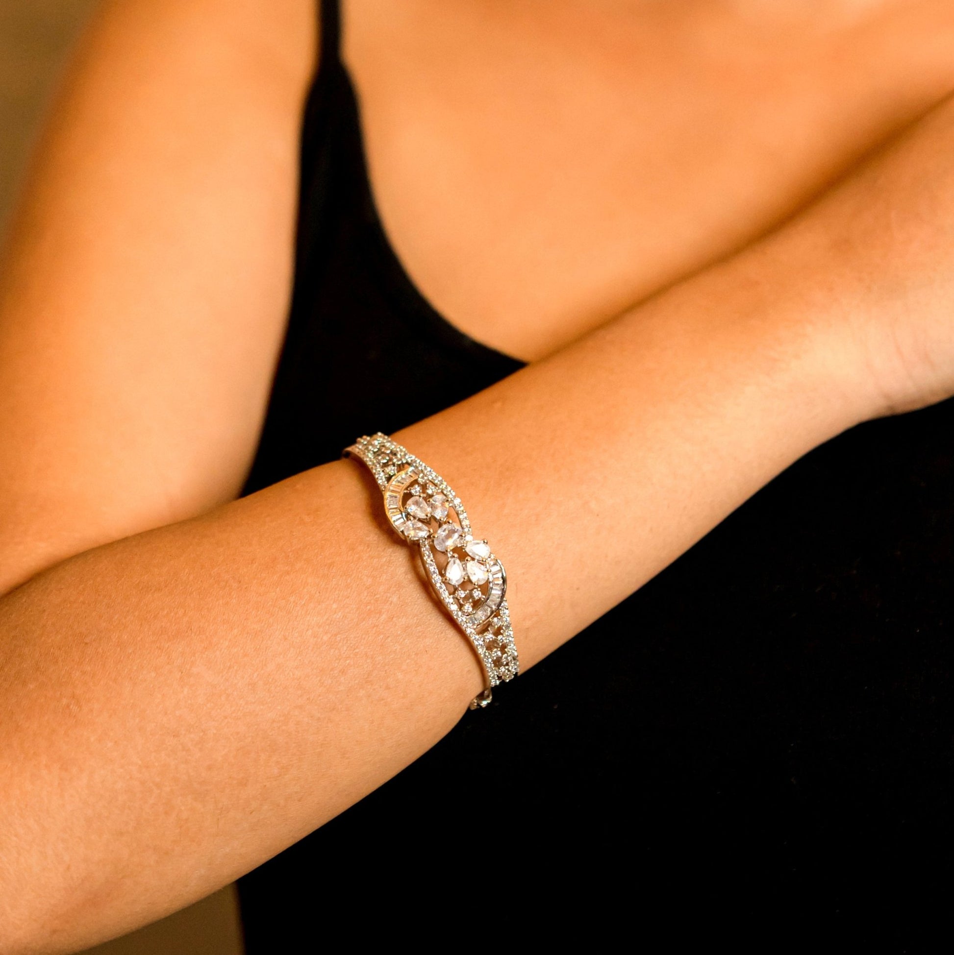 Opal Touch - Regal White Rhodium Bracelet - Bracelets
