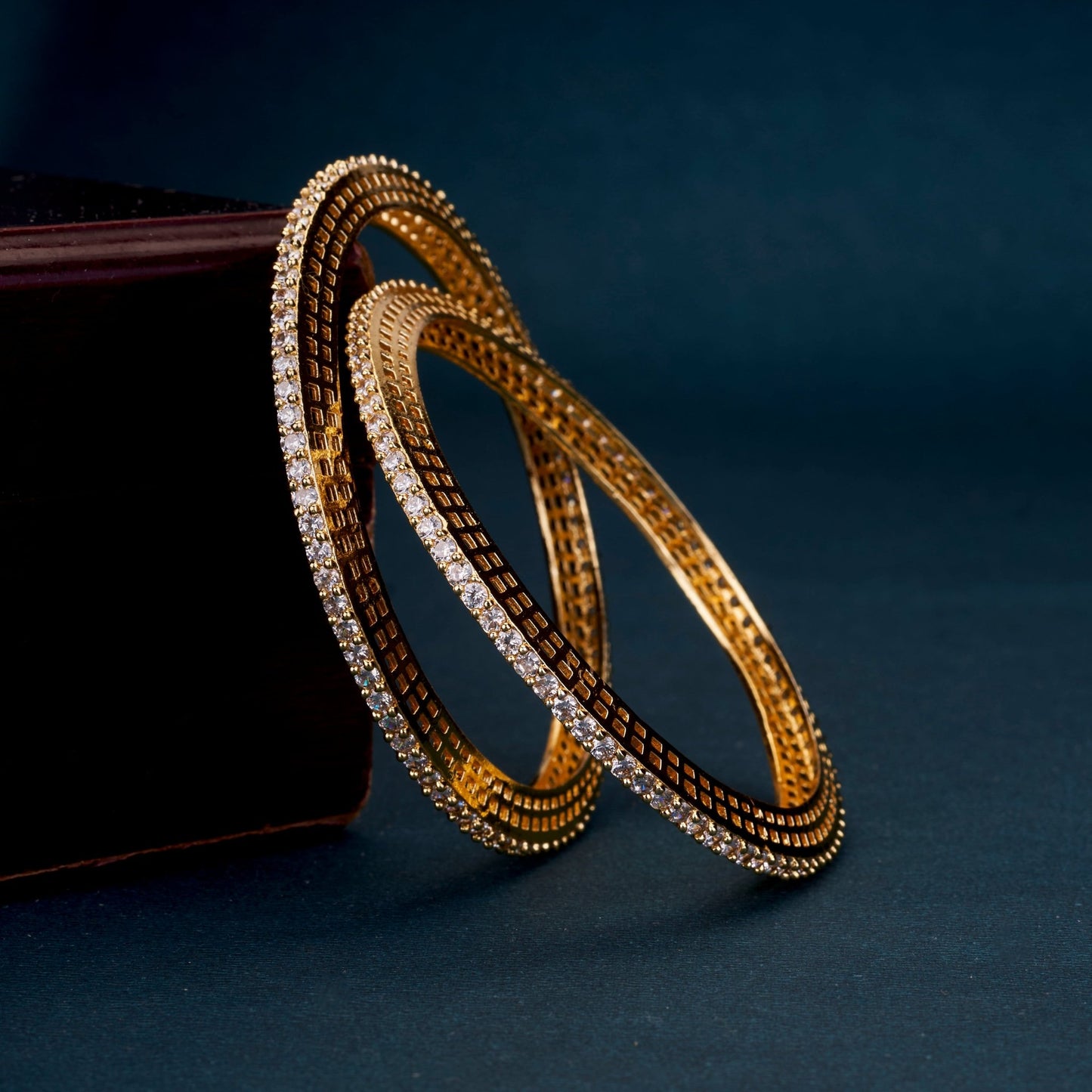 Bangles - Regalia Wraps Gold Plated Bangles - Opal Touch