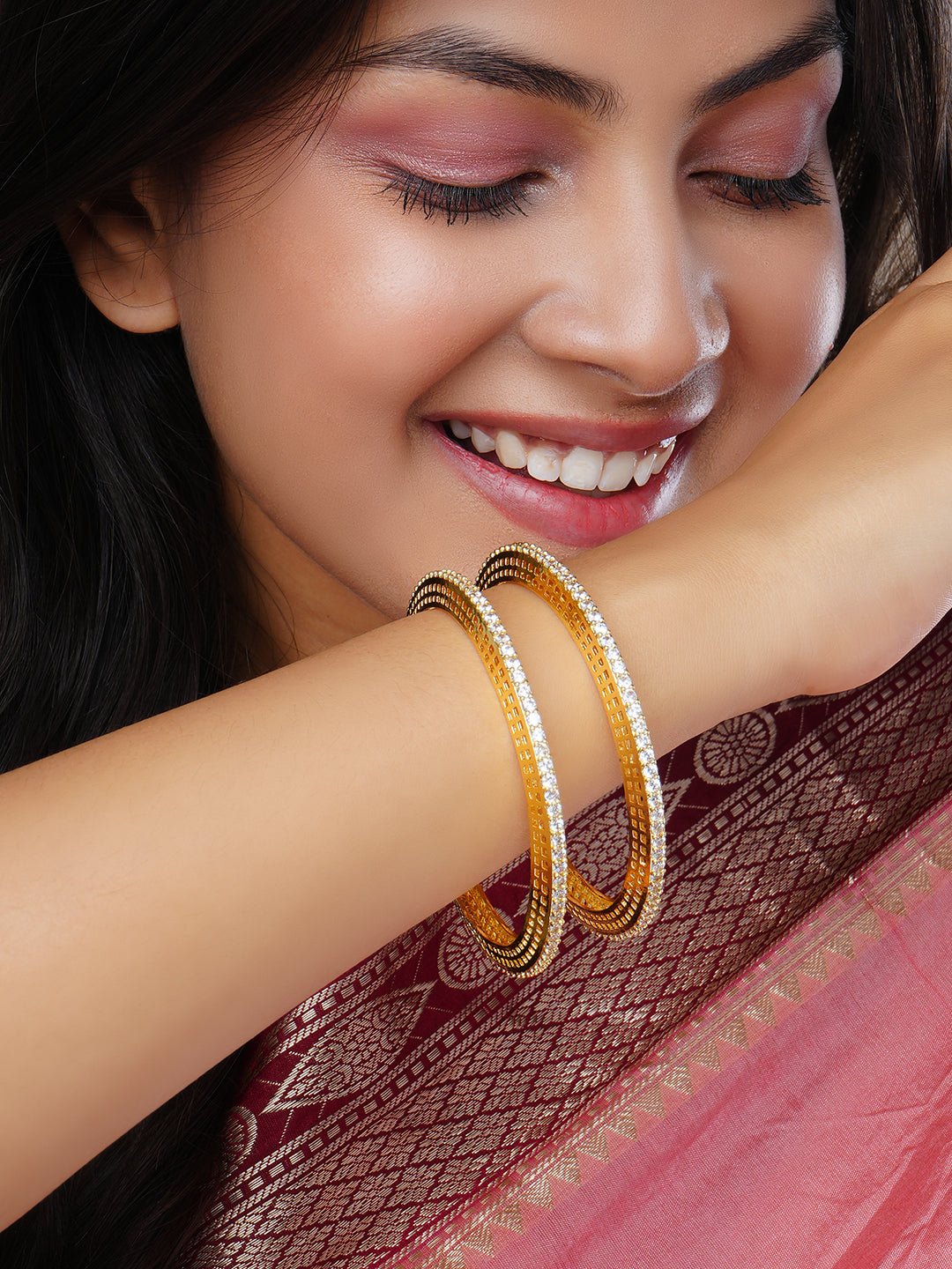 Bangles - Regalia Wraps Gold Plated Bangles - Opal Touch