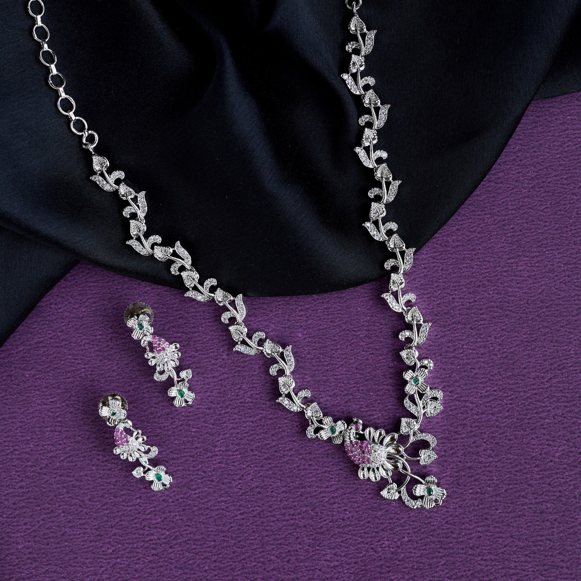 Necklace - Rhodium Festiva Necklace - Opal Touch