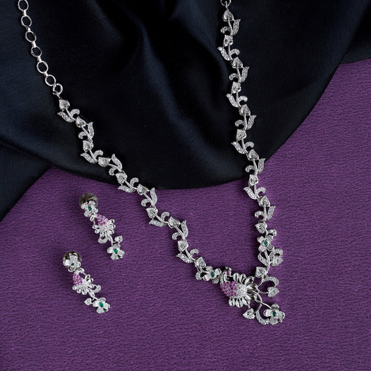 Necklace - Rhodium Festiva Necklace - Opal Touch