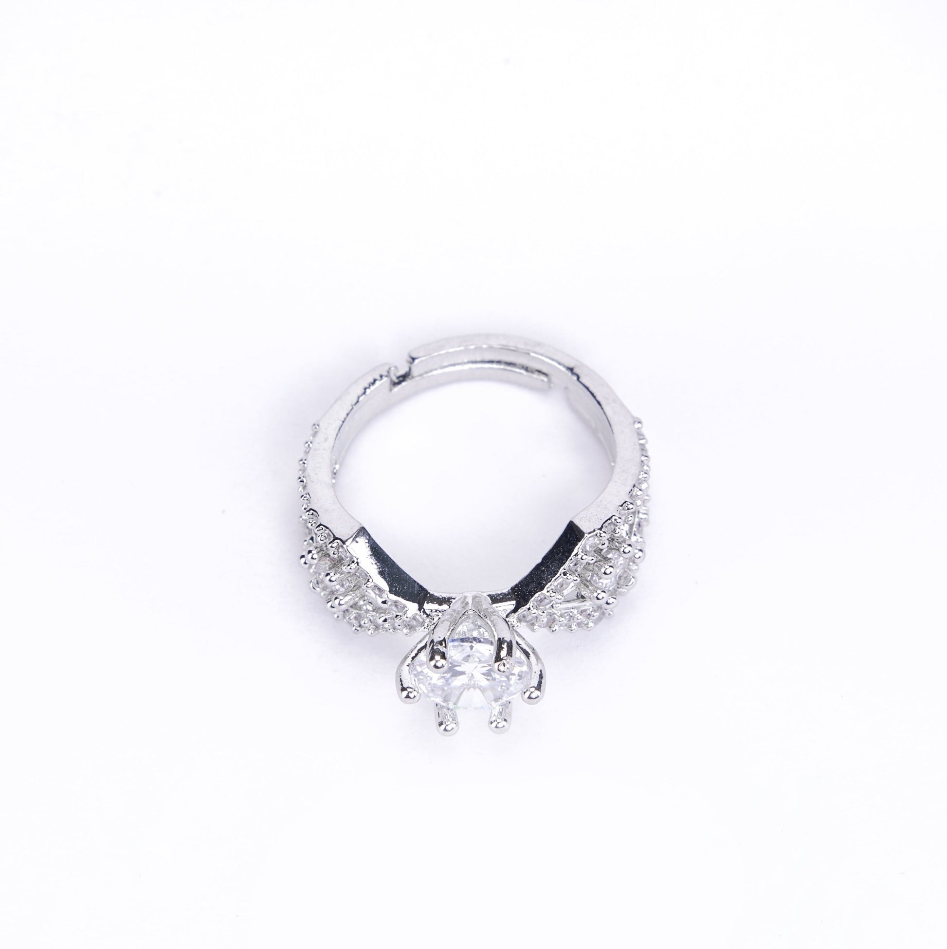 Opal Touch - Rhodium Love Knot Ring - Rings