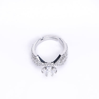 Opal Touch - Rhodium Love Knot Ring - Rings