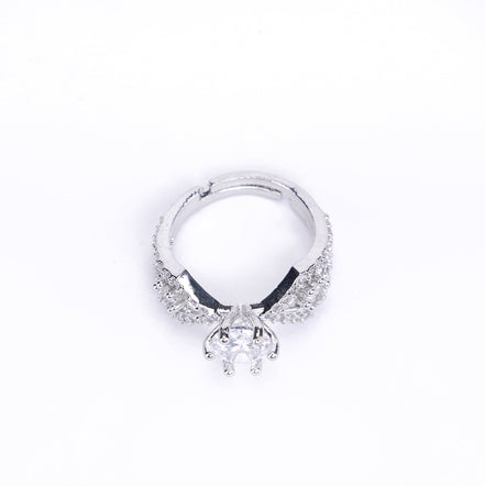 Opal Touch - Rhodium Love Knot Ring - Rings