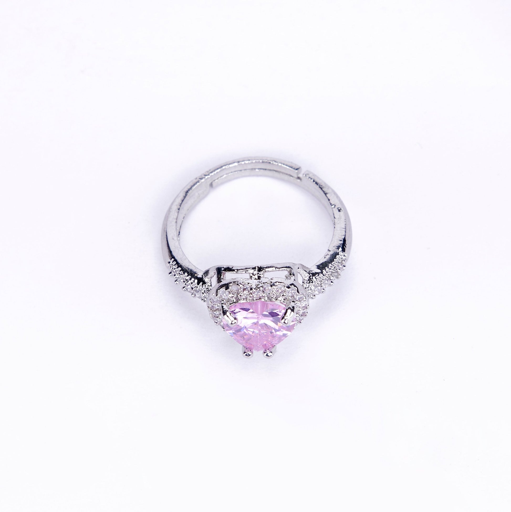 Opal Touch - Rhodium Pink Cubic Zirconia Ring -