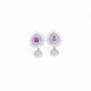 Opal Touch - Rhodium Plated 5 Color Changeable Earrings - Earrings