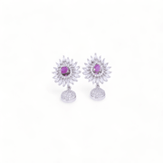 Opal Touch - Rhodium Plated 5 Color Changeable Earrings - Earrings