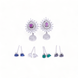 Opal Touch - Rhodium Plated 5 Color Changeable Earrings - Earrings