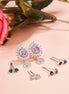 Opal Touch - Rhodium Plated 5 Color Changeable Earrings - Earrings
