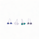 Opal Touch - Rhodium Plated 5 Color Changeable Earrings - Earrings