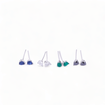 Opal Touch - Rhodium Plated 5 Color Changeable Earrings - Earrings