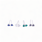Opal Touch - Rhodium Plated 5 Color Changeable Earrings - Earrings