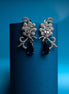 Rhodium - Plated AD Studded Teardrop Drop Earrings - Opal Touch