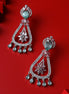 Rhodium - Plated American Diamond Drop Earrings - Opal Touch