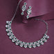Rhodium - Plated American Diamond Necklace Earrings Jewellery Set - Opal Touch