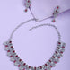 Rhodium - Plated American Diamond Necklace Earrings Jewellery Set - Opal Touch
