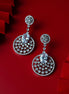 Rhodium Plated American Diamond Stones Dangler Earrings - Opal Touch