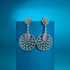 Rhodium Plated American Diamond Stones Dangler Earrings - Opal Touch
